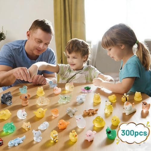 Cuteseven 300Pcs Mini Resin Animals Bulk 300 Styles Variety Tiny Animals Figure to Hide Luminous Glow in The Dark for Miniature Fairy Garden Decoration Hide Crafts Decor thumbnail 2