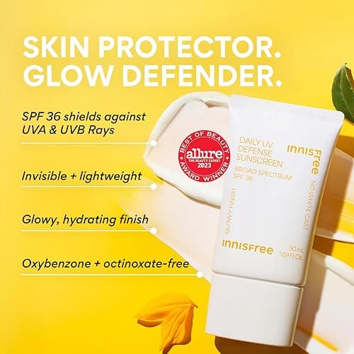 innisfree Daily UV Defense SPF 50+ PA++++ Korean Face & Body Sunscreen, Broad Spectrum, Invisible Finish, No White Cast, Lightweight, Hydrating thumbnail 2