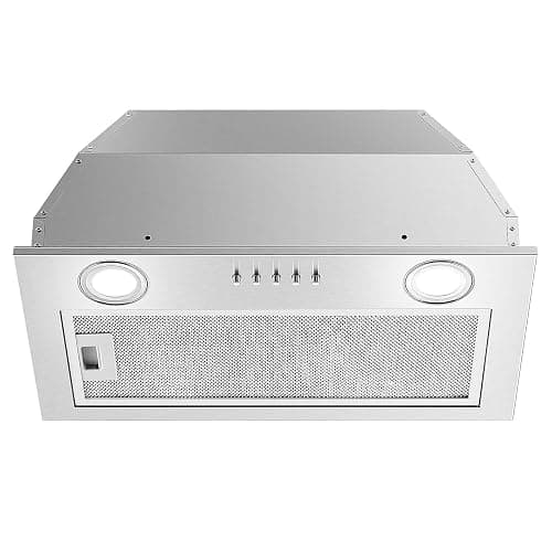 JOEAONZ Range Hood Insert 20 Inch Stainless Steel with 5-layer Mesh Filter, Hood Vent for Kitchen Built-in Mount Dual LED, Ducted/Ductless Convertible Kitchen Exhaust Fan, Push Button Control - Image 1