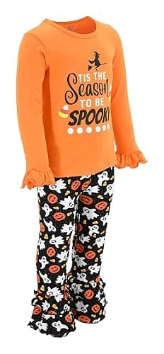 Unique Baby 2 Piece Girls Double Ruffle Leggings and Long Sleeve Shirt Clothes Set Kid and Toddler Girl Outfit thumbnail 6