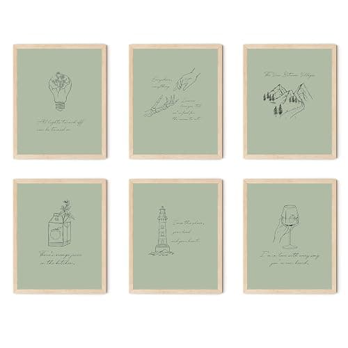 TwoDays Folk Music Inspired Posters, Song Lyric Artwork Room Decor for Fans Gifts, Singer Merch, Album Wall Art Prints for Bedroom. (8" X 10", Set of 6, UNFRAMED) - Image 1