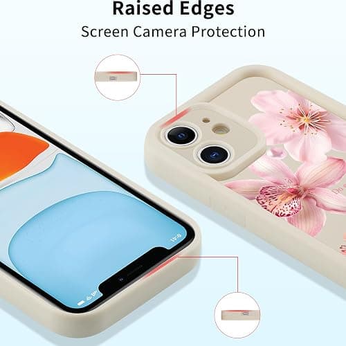 Coiwxmoi 2 Stück Handyhülle für iPhone 12 Hülle Blumen Hibiskus, Sommer Aesthetic Bunt Muster Design Mädchen Frauen Schutzhülle, Silikon Cover Erhöhte Displayränder Case 6,1",Rosa Flower thumbnail 7
