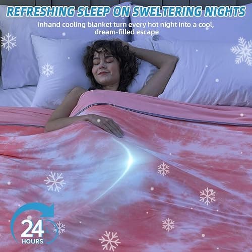inhand Cooling Blanket Queen Size (90"x90"), Cooling Blankets for Hot Sleepers, Absorbs Heat to Keep Adults Cool for Summer Nights Sweats, Thin Cold Lightweight Blanket for Couch Bed, All Season Use thumbnail 7
