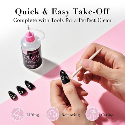 GLAMERMAID 50ML Pinpoint Nail Glue Remover for Press on Nails Acetone-free | Gentle Multi-purpose Nail Adhesive Remover for Fake Nails, Nail Tips & Acrylic Nails with 3 Orangewood Sticks thumbnail 7