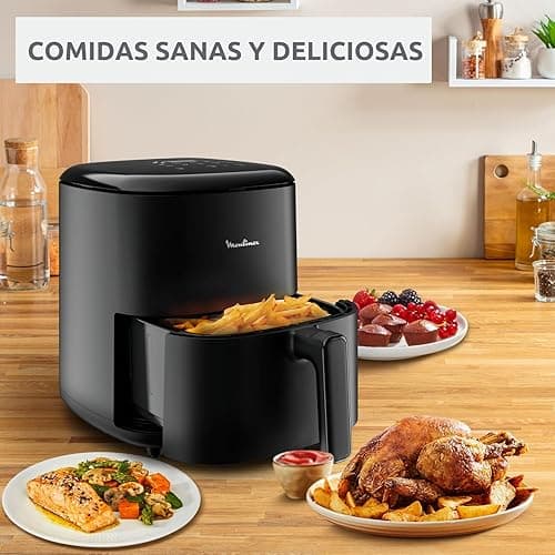 Moulinex Easy Fry Max 5L - Freidora aire 1500W, ahorro energético hasta 70%, panel control intuitivo, 10 programas automáticos, para 6 personas, Incluye Pinzas Coladoras, Negro, EZ245820ES thumbnail 3