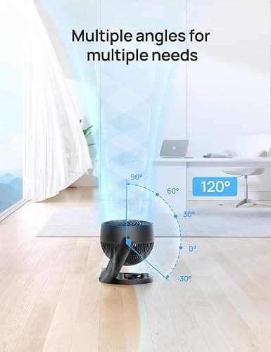 Dreo Fan for Bedroom, 12 Inches, 70ft Powerful Airflow, 28db Quiet Table Air Circulator Fans for Whole Room, 120° Adjustable Tilt, 3 Speeds, Desktop Fan for Home, Office, Kitchen thumbnail 5