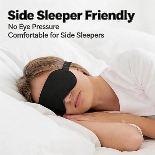 Ukissim Silk Sleep Mask, Adjustable Soft Eye Cover for Comfortable Sleep & Naps, Pressure-Free, Machine Washable - Black thumbnail 3