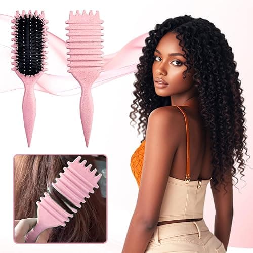 Candy Brush,Curly Hair Brush,Curl Defining Brush,Shaping and Defining Curls for Women Hair Brush for Combing and Shaping,Reduce Pulling and Curl Separation For Defined Curls(pink) thumbnail 6
