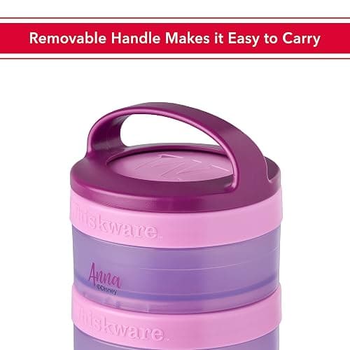 Whiskware Disney Princess Frozen, Stackable Snack Containers for Kids, Durable Food Storage Containers for Daycare, Car, and Airplane Travel, Dishwasher Safe, Anna and Olaf thumbnail 5