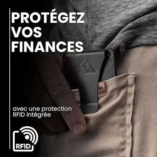 Mountain Voyage Co Minimalist Wallet for Men & Women - Slim RFID Wallet, Scratch Resistant, Credit Card Holder & Money Clip, Easily Removable Money & Cards, (Matte Carbon Fiber) thumbnail 4