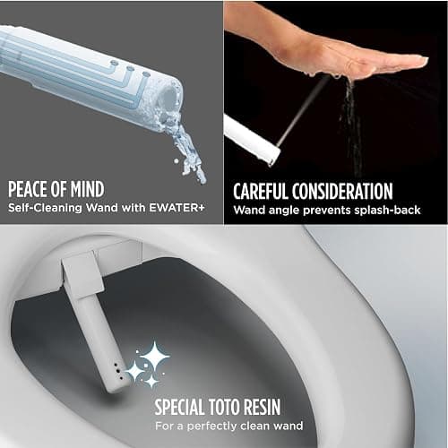 TOTO® WASHLET®+ S7A Electronic Bidet Toilet Seat with EWATER+® Bowl and Wand Cleaning, Auto Open and Close Contemporary Lid, Elongated, Cotton White - SW4736AT40#01 thumbnail 7
