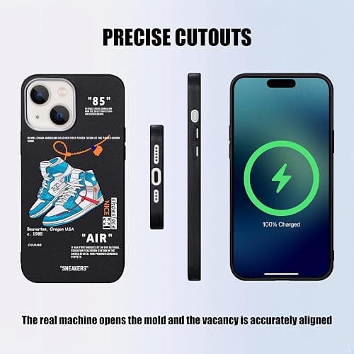 WMFLLNL Cool Phone Case for iPhone 13 Case for Boys Men Basketball Shoes Sneaker Print Design Cases Compatible with iPhone 13 Black thumbnail 6