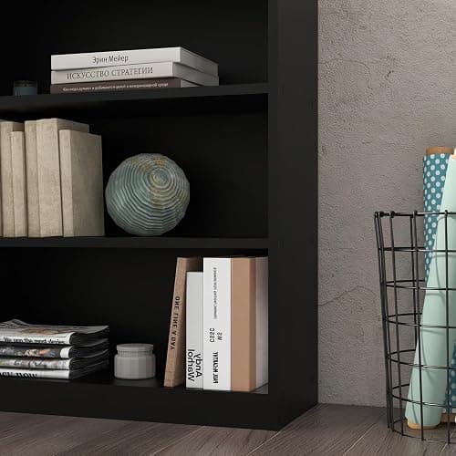 Panana Extra Large Bookcase, 5/6 Tier Wooden Cube Shelves Soild Wood Bookself Storage Organizer Display Shelf Free Standing Unit For Living Room Home Office (Black, 3 Tier) thumbnail 7