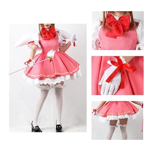 JEQHOZ Cardcaptor Sakura Cosplay Sakura Uniform Pink Dress Battle Suit Halloween Outfits thumbnail 3