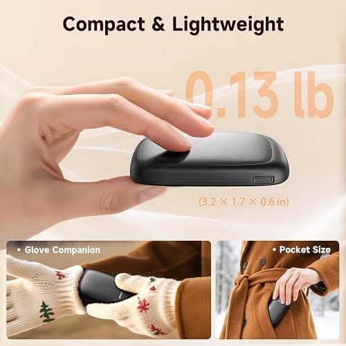Bearwind Electric Hand Warmers Rechargeable - 2 Pack Magnetic Pocket Heater Handwarmers with AI Chips, Portable Hunting Gear, Reusable Winter Essentials, Gift Ideas for Men, Women, Outdoor thumbnail 5