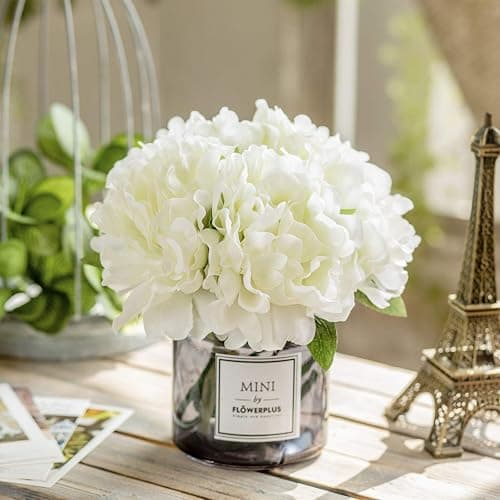 MOOMASS Artificial Peony and Glass vase Decoration, Ins Style Artificial Flower Glass Bottle Set - Image 1