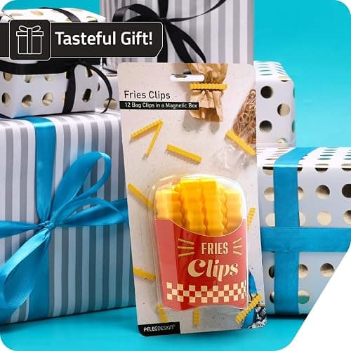 Peleg Design: 12 Cute French-Fries-Shaped Bag Clips to Seal Food Packages | Fun Magnetic Box for Easy Access | Cute Kitchen Accessories thumbnail 8