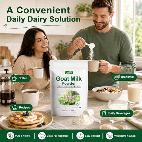 Goat Milk Powder 0.5 lb (220 g) | Harvested from Natural Grass-Fed Goats | Rich in Calcium & Protein | Smooth, Creamy & Delicious Taste | Non-GMO, Gluten-Free thumbnail 7