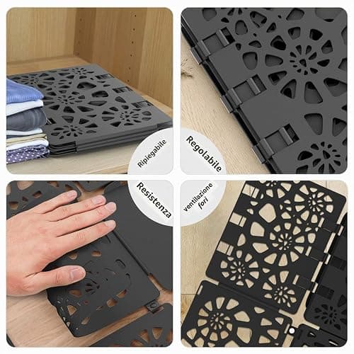 BoxLegend Piega Magliette V1-Plus Piega Magliette Adulti e Bambini Abbigliamento Veloce e Conveniente per Piega Camicie Piegare Magliette Nero thumbnail 6