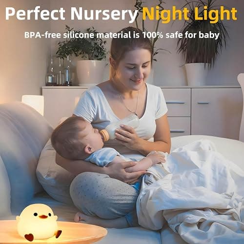 Daixinde Dodo Duck Night Light, Cute Duck Lamp, Rechargeable Dimmable Nightlight, Silicone LED Bedside Lamp Nursery Nightlight with 20 Minutes Timer and Touch-Sensitive for Bedrooms, Living Room thumbnail 3