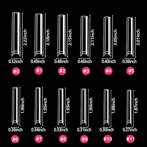 No C Curve 3XL Long Square Nail Tips for Acrylic Nails Professional, SWETIDY 360PCS Clear Straight Flattened Half Cover False Nails Tips with Case for Nail Salons and Home DIY, 12 Sizes thumbnail 5