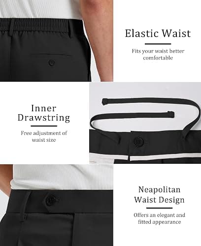 Susclude Mens Baggy Wide Leg Pants Pleated A Line Slacks Loose Casual Dress Pants Old Money Oversized Y2K Stylish Trousers thumbnail 6