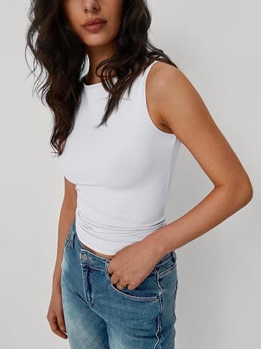 Trendy Queen Women Going Out Summer Tank Tops Spring Casual Basic Cute 2025 Sleeveless Shirt Vacation Fashion Outfit Clothes thumbnail 3
