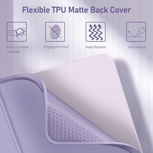 FINTIE Keyboard Case for iPad Air 13-inch (M3) 2025 / (M2) 2024 with Pencil Holder - Soft TPU Back Cover with Magnetically Detachable Bluetooth Keyboard, Lilac Purple thumbnail 7