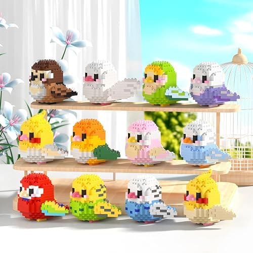 HJPLPXH Parrots 12 Bird Micro Building Block Sets Birthday Gift for Kids | Animals Buildling Model Kits, Mini Bricks Birds Series Toys for Kids thumbnail 5