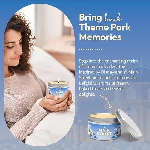 Park Scents Disneyland Main Street Inspired Scented Vanilla Candle - Handmade Soy Candle, Long Lasting, Warm, Sweet Aroma for Home thumbnail 8