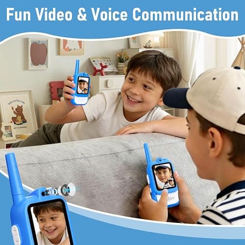 Lapare Video Walkie Talkies for Kids, 2 Pack Rechargeable Walkie Talkies with HD Color Screen, Real-time Video, Outdoor Camping Toys & Birthday Gifts for Boys Age 3-8 thumbnail 5