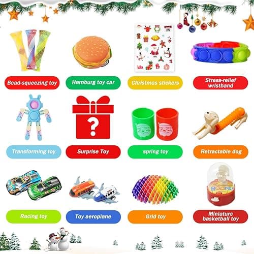 Fidget Advent Calendar 2025 For Kids,24 Days of Surprises Fidget Toys Bulk - Christmas Countdown Advent Calendars,Xmas Party Favors Stocking Stuffer Gifts Sensory Toy Surprise Gifts For Boys Girls thumbnail 4