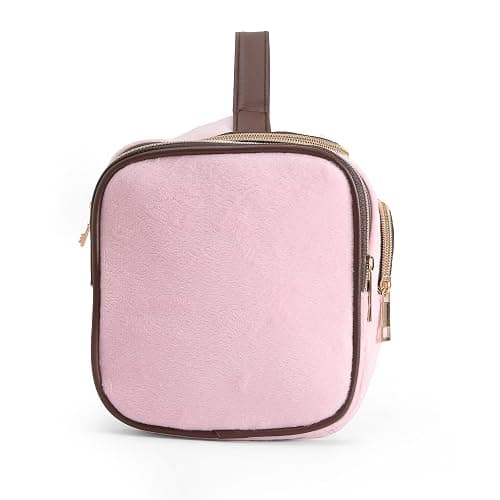 Juicy Couture Pink Makeup Bag Cosmetics Organizer Travel Essentials Duffel Velour Gold Terrier Dog Rhinestone Crown thumbnail 3