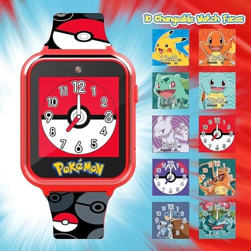 Accutime Pokemon Pokeball Touchscreen Kids Smart Watch - Red Interactive Educational Toy Watch with Camera, Alarm, Calculator for Boys & Girls - POK4230AZ thumbnail 2