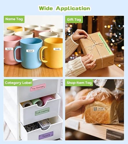 ORGBRO Label Maker Machine with Tape, X1 Portable Bluetooth Mini Label Printer, Support Pre-Cut & Continuous Label, Wireless Small Label Makers with Versatile App for School Home Office Organization thumbnail 6