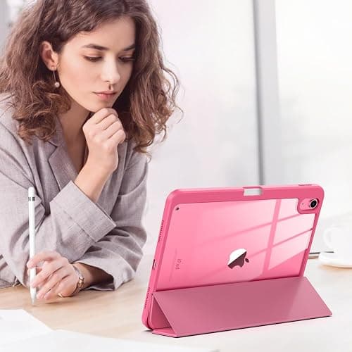 TiMOVO Case for iPad (A16) 11th Generation 11 Inch 2025, iPad 10th Generation Case 10.9 Inch 2022 with Pencil Holder,Slim Protective Cover with Clear Back Shell,Auto Wake/Sleep, Watermelon Pink thumbnail 8