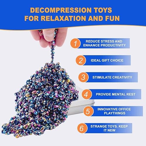 580PCS Magnetic Fidget Toys for Adults – Magnet Fidget, Magnetic Balls, Beads, Rocks & Ferrite Putty – Stress Relief Kit for ADHD, Anxiety & Autism, Desk & Office Sensory Toys, Colorful Adult Gifts thumbnail 7