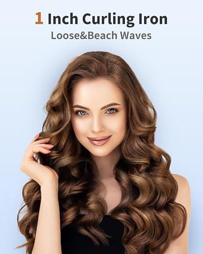1 Inch Curling Wand Long Barrel, Dual Voltage Hair Curling Iron Wand Ceramic for Long Hair,10 Adjustable Temp thumbnail 2