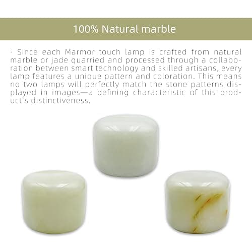 Marble Lamp Night Light Touch Bedside Table Lamp for Bedroom,Type-C Rechargeable Small Desk Bedside Small Lamps,Eye Caring Dimmable LED Ambient lamp (Eastern Jade Glow) thumbnail 7