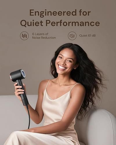 VOLGTIA Hair Dryer Blow Dryer with Diffuser for Curly Hair, 110000 RPM Professional High Speed Hairdryer with Negative Ions, 1400W Blow Dryer with 6.5 Ft Cord Fast Drying for Women Men thumbnail 5