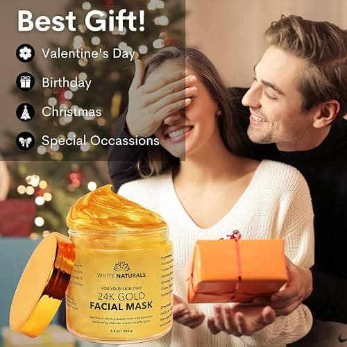 White Naturals One Day Sale 24K Gold Facial Mask, Anti-Aging Gold Face Mask For Flawless & Moisturizes Skin, Helps Reduces Wrinkles, Fine Lines & Acne Scars, Removes Blackheads, Dirt & Oils thumbnail 3
