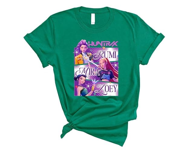 Huntrix T-Shirt, Demon Pop Hunters Movie Shirt, Korean Pop Concert Outfit, Fantasy Animation Film Graphic Tee, Pop Music Idol Inspired Shirt (PINK, YOUTH MEDIUM) thumbnail 8