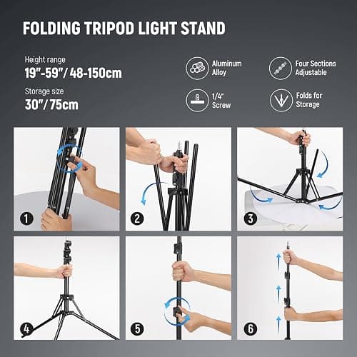NEEWER Ring Light 18inch Kit: 55W 5600K Professional LED with Stand and Phone Holder, Soft Tube & Bag for Tattoo Lash Extension Barber Makeup Artist Studio Video Photography Lighting, RL-18 thumbnail 8