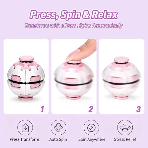 AFN Fidget Spinner Toy, Fidget Ball, Squishy Ball, Press to Spin Gear Sphere,Fidget Spinner Rotating Stress Ball Gift for Halloween Christmas Adults Child, Cool Gadgets Gift thumbnail 4