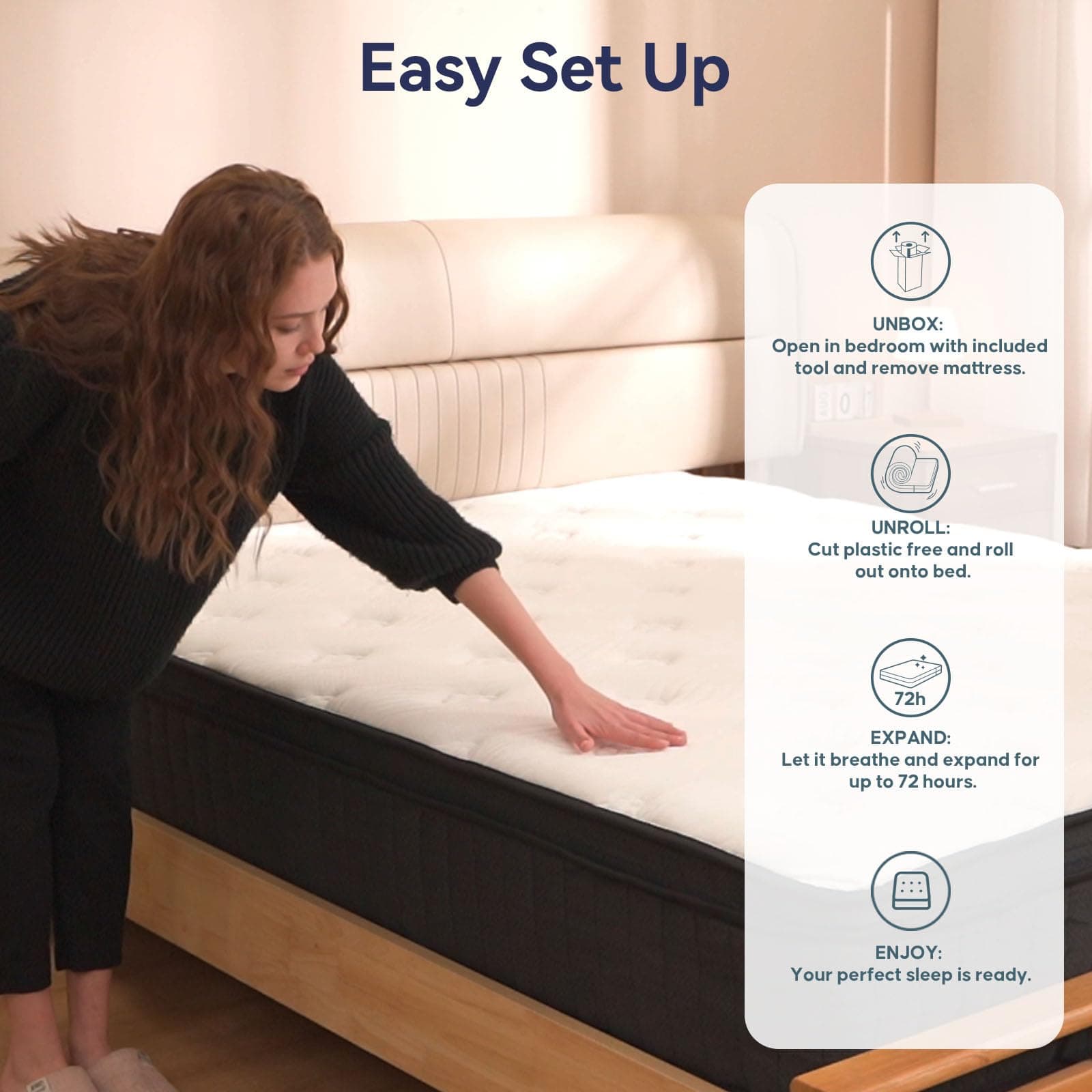 Queen Mattress 35cm Queen Size Mattress Pocket Spring Hybrid Mattresses, Medium Firm, Motion Isolation, Pressure Relief, Breathable Comfort and Durable thumbnail 7
