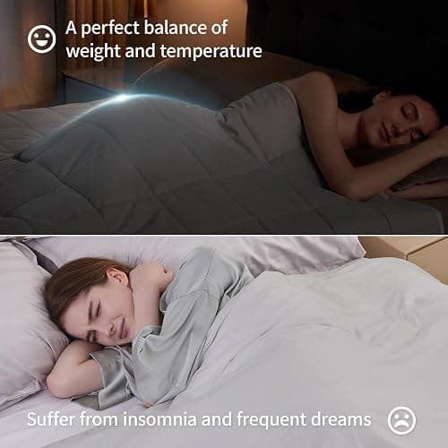 Weighted Blanket Queen Size (60"x80" 20lbs),Ultra Soft and Cozy Cooling Weighted Blanket Queen Size for Adult,Heavy Blanket with Machine Washable Soft Blanket, Stone Grey thumbnail 3