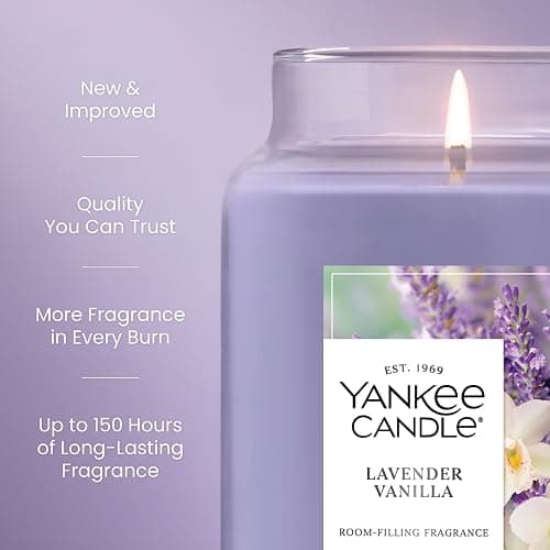Yankee Candle Lavender Vanilla, Scented Candle, 22oz Large Jar with up to 150 Hour Burn Time, Giftable thumbnail 4