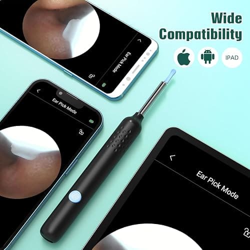 LMECHN Ear Wax Removal, Ear Cleaner with 7 Pcs Ear Set, Ear Wax Removal Tool Camera with 1080P Ear Otoscope & 6 LED Lights, Wireless Ear Pick for Ear Cleaning with 6 Ear Spoons Black thumbnail 5