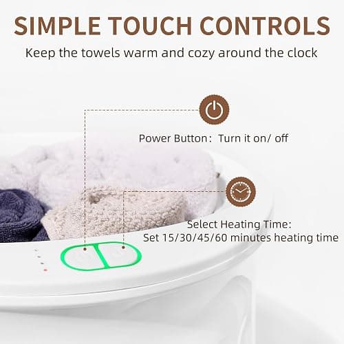 RESIMPLE Hot Towel Warmer for Bathroom Luxury Bucket Towel Heater, 20L Large Capacity Spa Blankets Warmers, Safety Lock Design, 5 Fragrance Discs, Auto Shut Off, Fit up to Two 40"X70" Oversized Towels thumbnail 8