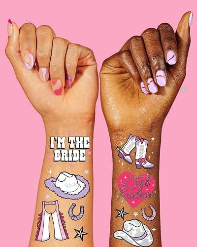 xo, Fetti Last Rodeo Bachelorette Temporary Tattoos - 48 Glitter Styles | Giddy Up Bach Party Decoration, Cowgirl, Bridesmaid Favor, Bride to Be Gift + Bridal Shower Supplies thumbnail 3